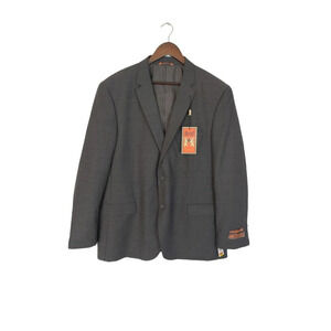 Martino Uomo Moda 100 % Wool Grey Stripe Suit Jacket Blazer Size 46 R